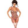 Corset Exposed Lipstick Jungle with Garters and Thong