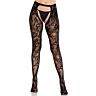 Rose Lace Stockings Leg Avenue with Open Back