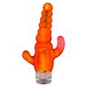 Vibrator with clitoral stimulator orange