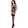 Mesh Corset Passion Diabolina with Garters and Thong
