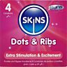 Premium Condoms Skins Dots & Ribs Pack 4 for Enhanced Pleasure