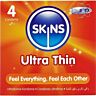 SKINS Ultra Thin Premium Condoms 4-Pack for Enhanced Sensitivity