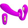 Double Strap-On Vibrator Pretty Love Thunderbird with Remote Control