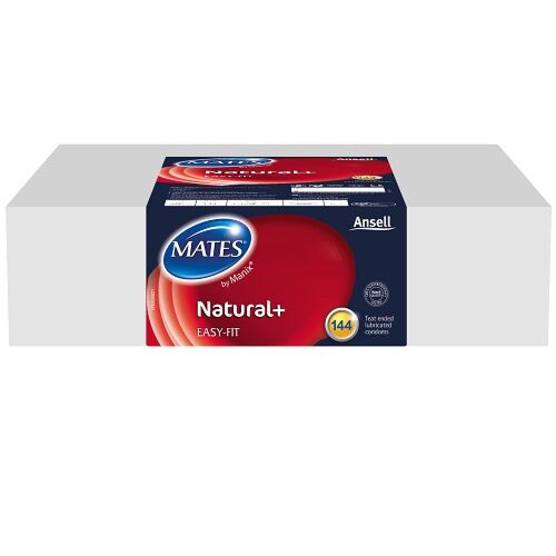 Condoms Mates Natural+ 144 Clinic Pack Smooth