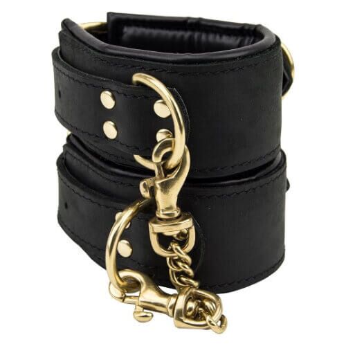 Restraints Bound Nubuck Leather Slim Wrist Cuffs