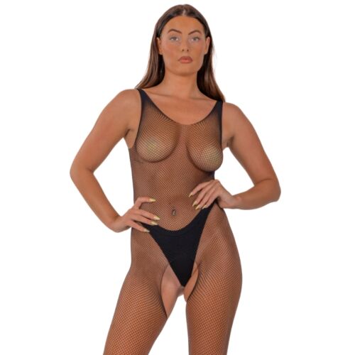 Bodystocking Lace Fishnet Crotchless Design