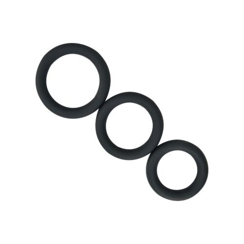 Cock Rings Loving Joy Thick Silicone 3 Pack Gris