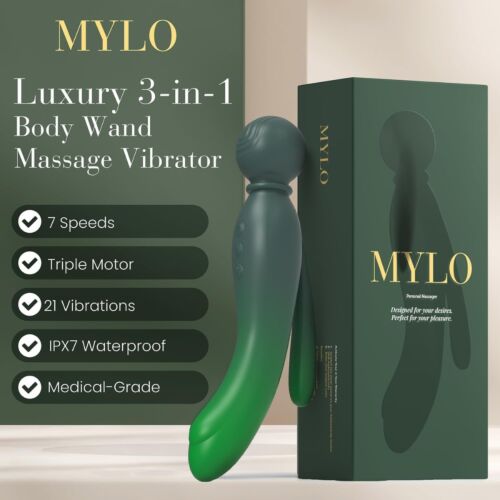 Wand Vibrator MYLO 3-in-1 Body Wand Massager Earth