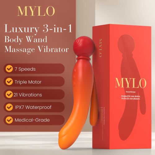 Wand Vibrator MYLO 3-in-1 Body Wand Massager Fire