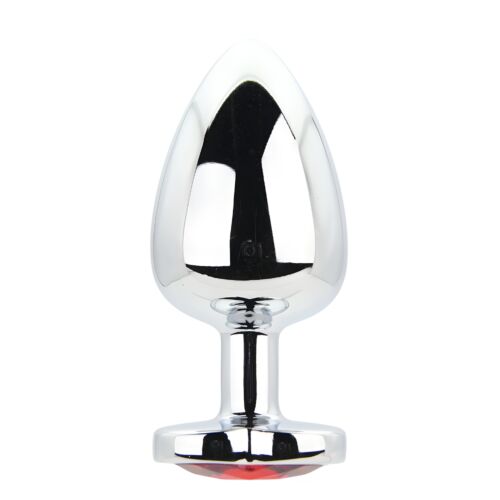 Butt Plug Toosh Heart Shaped Large with Jewelled Base Rojo
