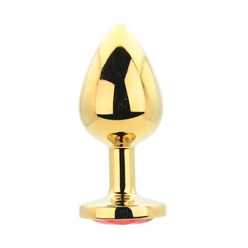 Butt Plug Toosh Large Red Stone with Jewelled Base Rojo