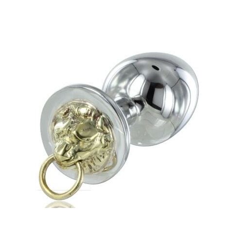 Anal Plug METAL HARD Steel Tiger with Carved Design