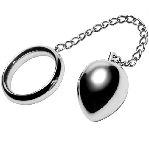 Cock Ring Metal Hard 50mm with Chain and Metal Ball