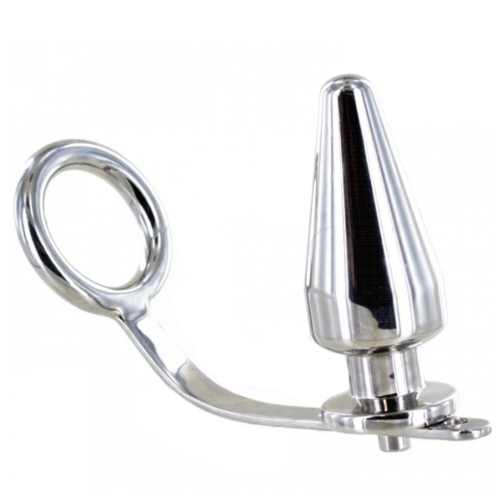 Anal Plug BDSM Metal Hard with Cockring Feature