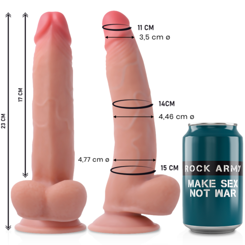 Rock Army Dual Density Leopard Dildo 23 cm with Suction Base