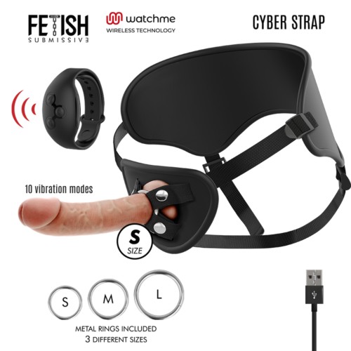 Harness with Remote Control Fetish Submissive Cyber Strap