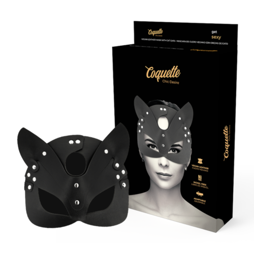 Vegan Leather Mask Coquette Accessories Chic Desire with Bunny Ears