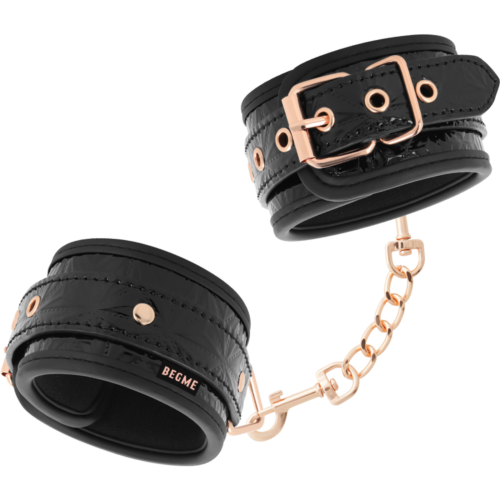Bondage Ankle Cuffs BEGME Black Edition with Neoprene Lining