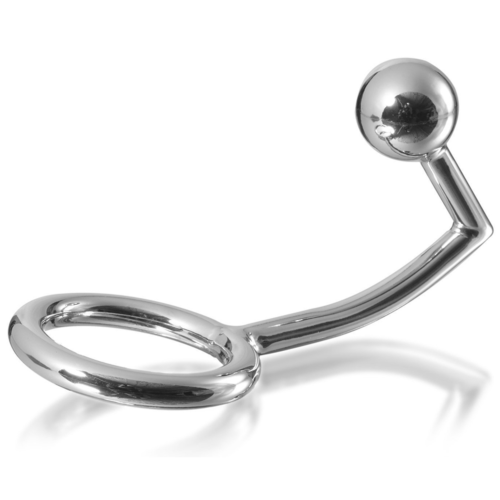 Cock Ring Metal Hard with Anal Intruder Hook 40mm