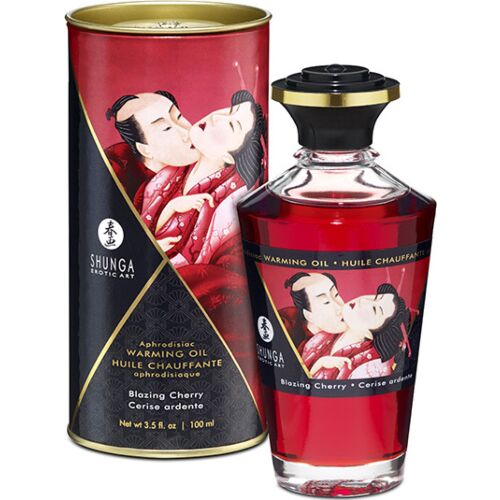 Shunga Heat-Effect Cherry Massage Oil 100ml