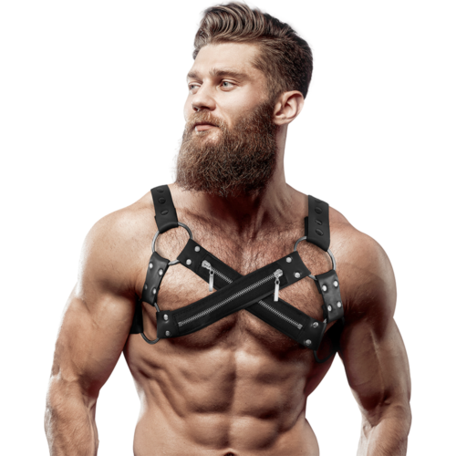 FETISH SUBMISSIVE ATTITUDE Adjustable Chest Harness for Men