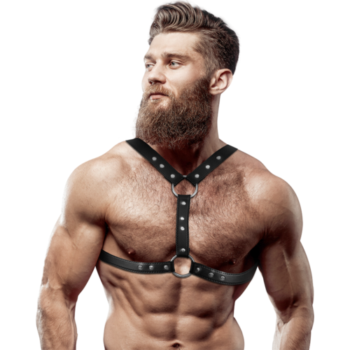 Chest Harness FETISH SUBMISSIVE ATTITUDE with Double Support
