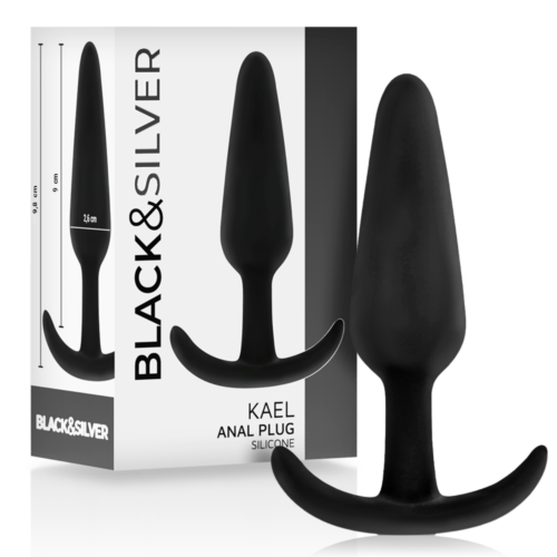 Anal Plug BLACK&SILVER Kael with Medium Handle