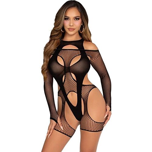Garter Set Leg Avenue Fishnet Harness Teddy