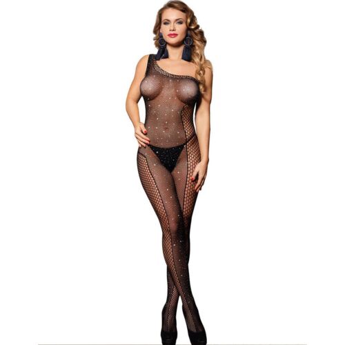 Sublime One Shoulder Bodystocking with Diamonds