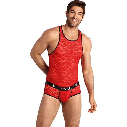 Camiseta Masculina ANAIS MEN BRAVE TOP XL con encaje rojo