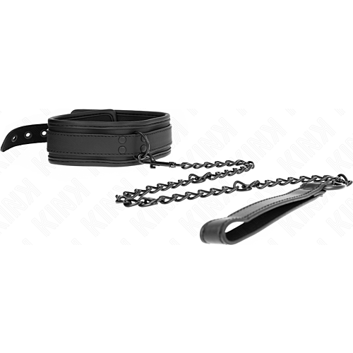 KINK Adjustable Neoprene Bondage Collar with Leash
