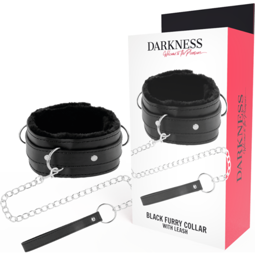 Posture Collar DARKNESS with Leather Chain for BDSM