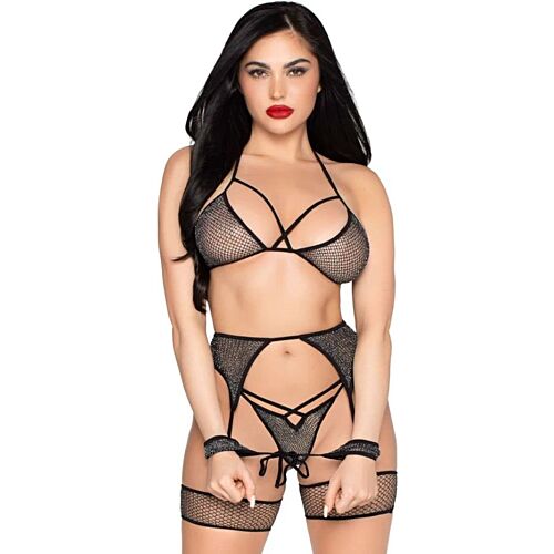 Lingerie Set Leg Avenue 89362 4-Piece Bondage Look