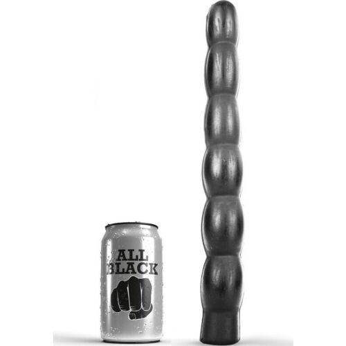 ALL BLACK 32cm Anal Dildo – Rippled & Flexible