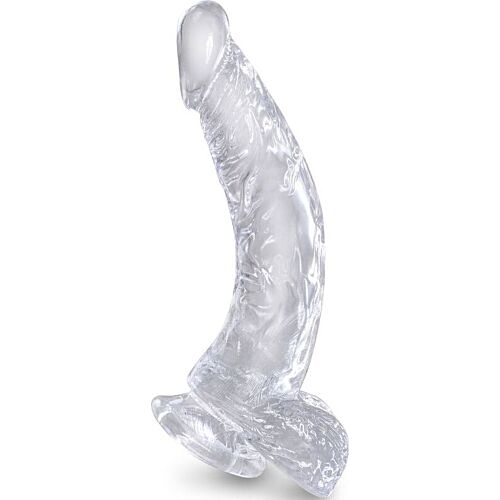 King Cock Clear Realistic Curved Dildo 16.5cm