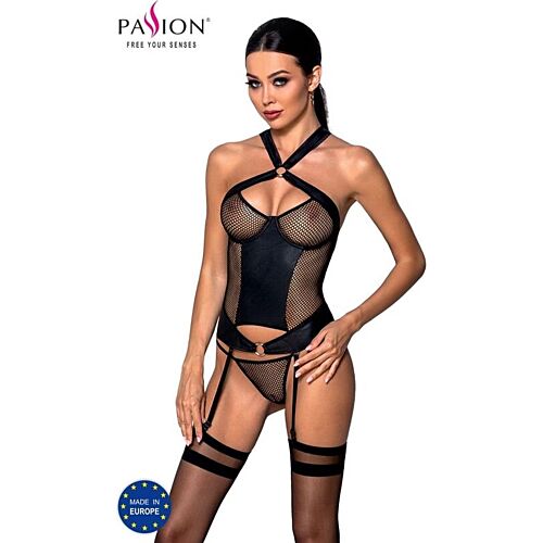 Passion Amanda Corset Eco Leather L/XL - Seductive Design