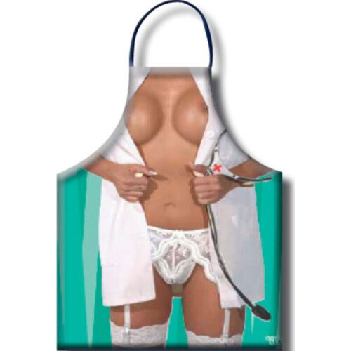 Diablo Picante Women's Nurse Apron with Fun and Erotic Designs