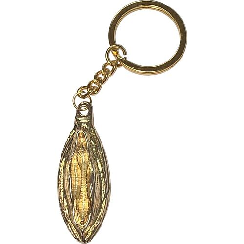 Metal Keychain Diablo Picante Golden Lips Design