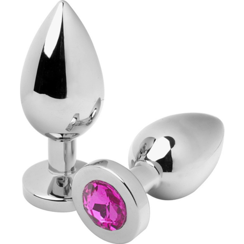 Anal Plug Metal Hard Diamond Pink Small 5.71cm