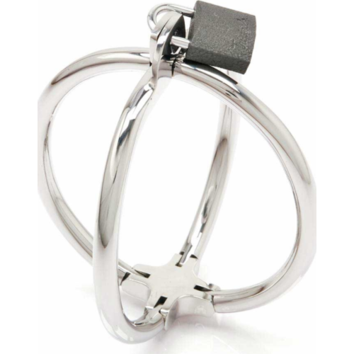 Handcuffs Metal Hard Criss Cross Stainless Steel Restraints