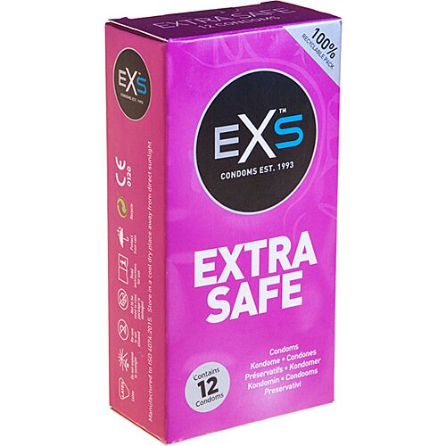 Exs extra safe - preservativo natural - 12 pack