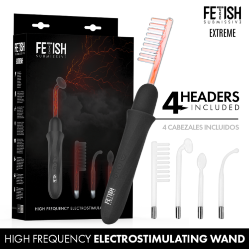 Fetish Submissive Extreme Wand Vibrator with Electro Stimulation