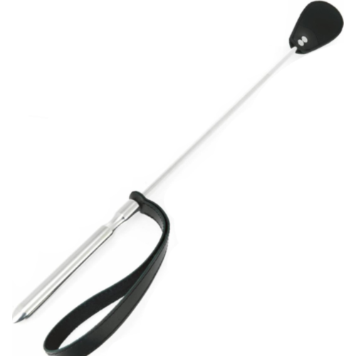 Metal Hard Riding Crop with Leather Tip