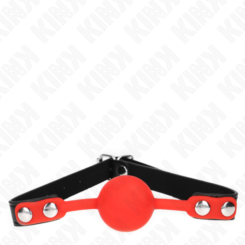 Gag KINK COLLAR & GAG Red Silicone Ball 4 cm