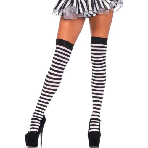 Leg Avenue opaque tights striped black-white