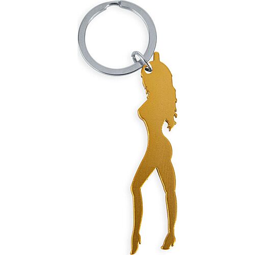 Keyring Diablo Picante with Female Silhouette and Beer Opener
