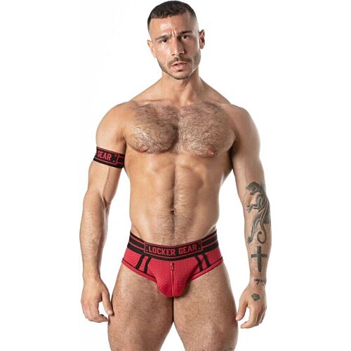 LOCKER GEAR SPORT MESH JOCK BRIEF RED L