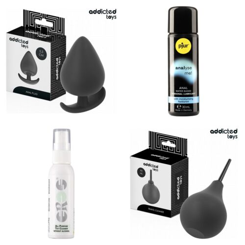 Beginner's anal kit with small silicone plug