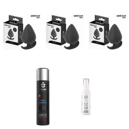 Progressive anal training kit with three silicone plugs