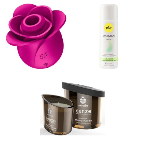 Gift kit for her with Satisfyer Pro 2 and massage candle